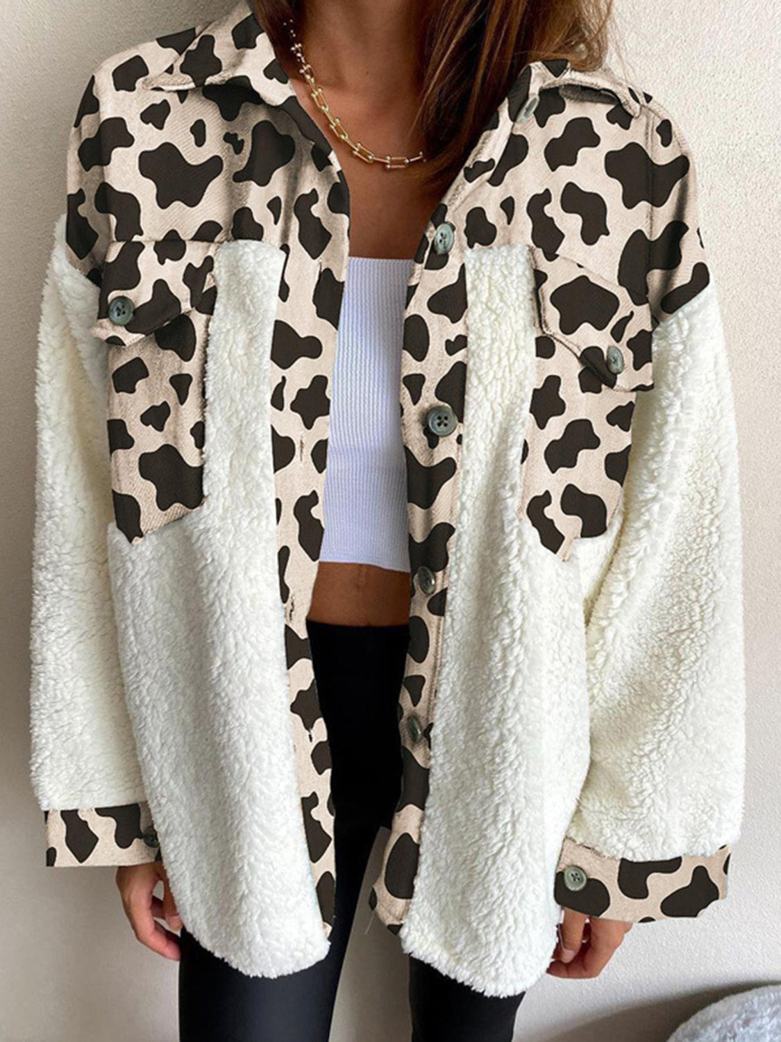 PREORDER Fuzzy Button Up Long Sleeve Jacket