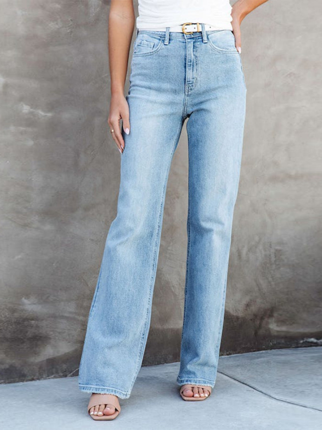 Lisa Washed Straight Leg Jeans- 1 size Large/Misty Blue left! FINAL SALE!