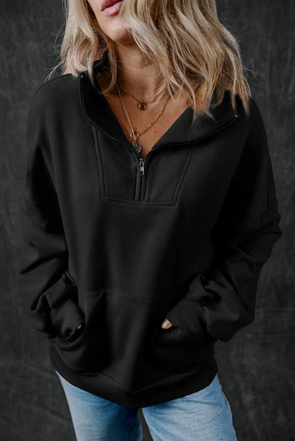 PREORDER Half Zip Long Sleeve Sweatshirt