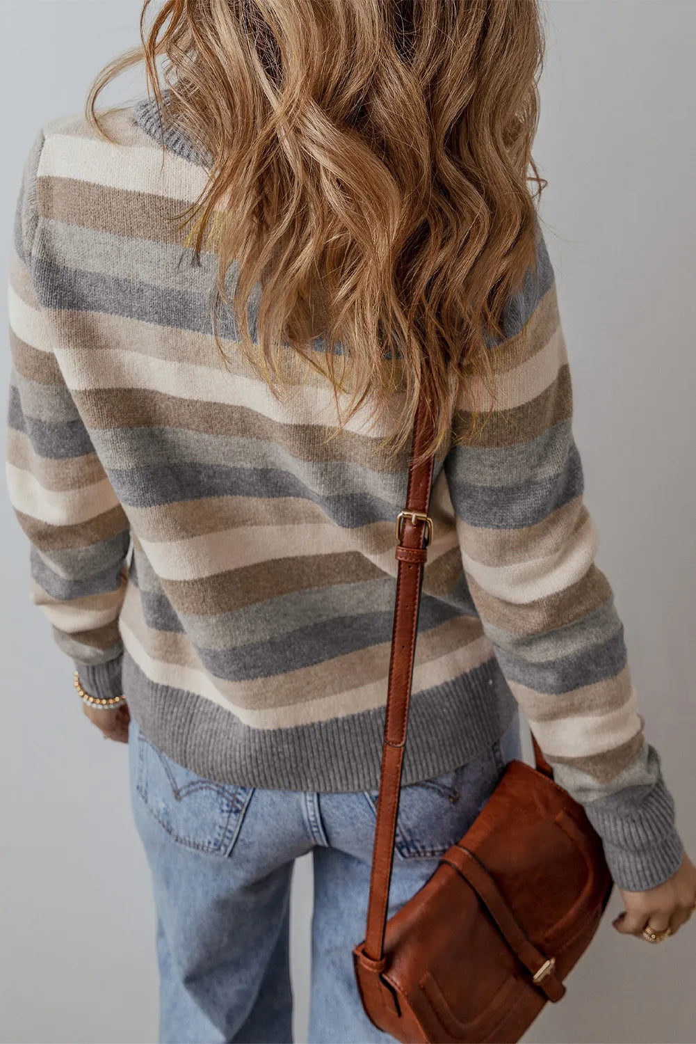 PREORDER Striped Round Neck Long Sleeve Sweater 2/9