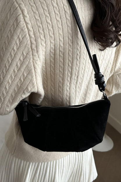 PREORDER Suede Croissant Shape Shoulder Bag