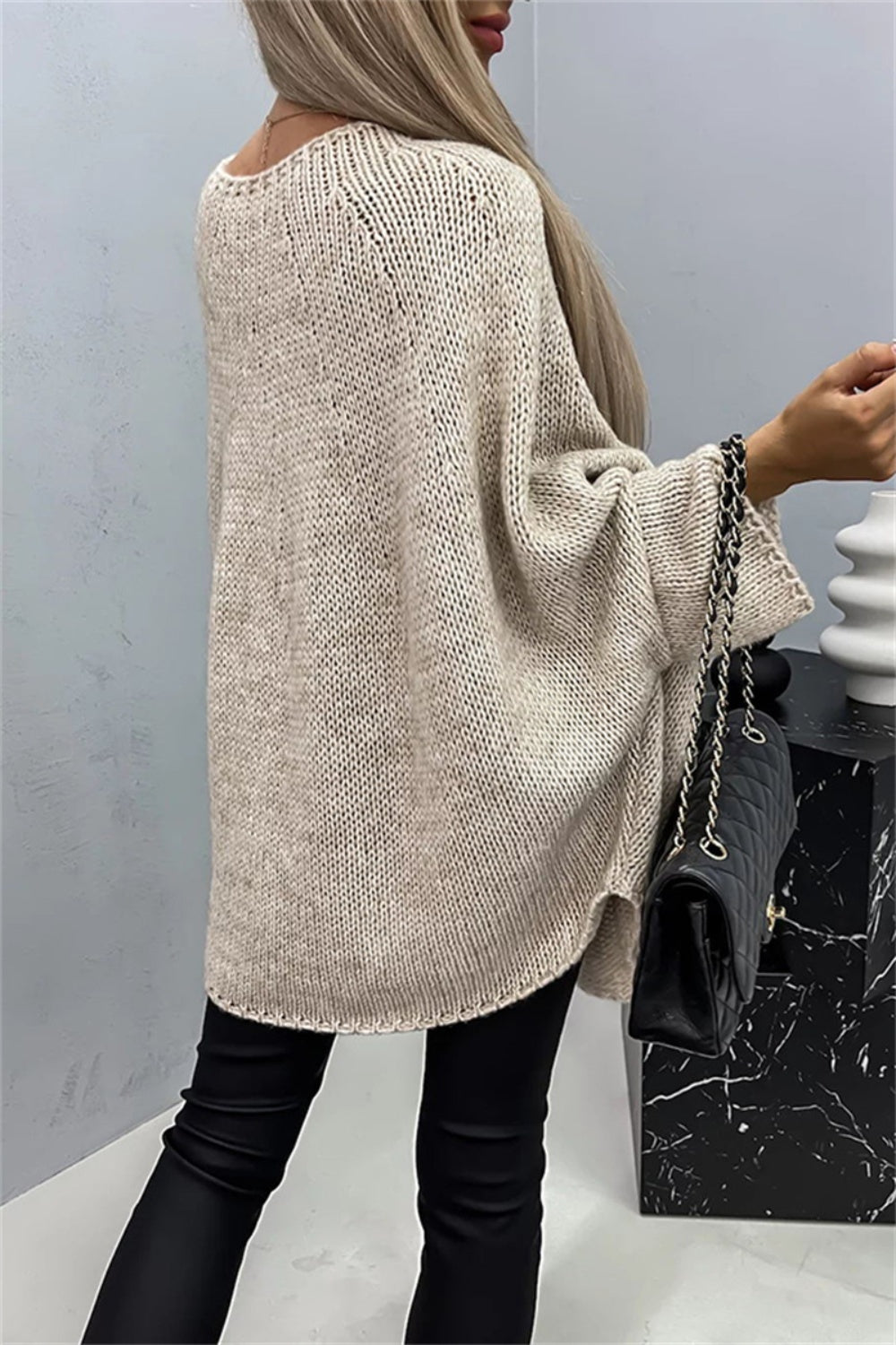 PREORDER Round Neck Batwing Sleeve Sweater