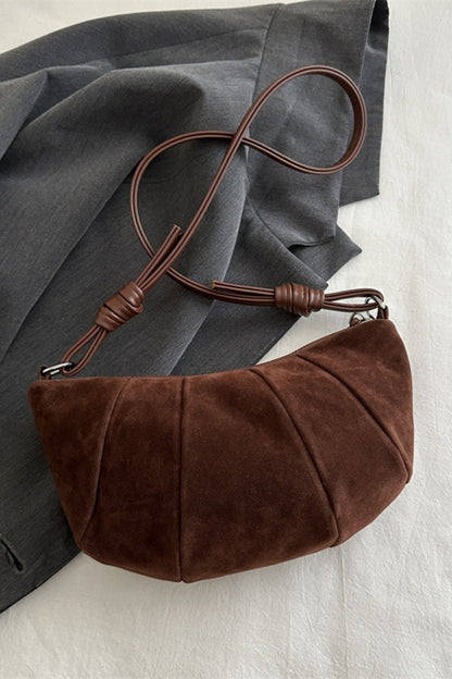 PREORDER Suede Croissant Shape Shoulder Bag