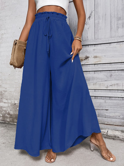 Tied High Waist Wide Leg Pants