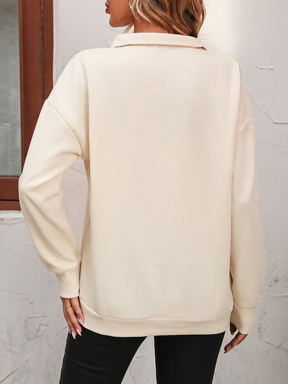 PREORDER Zip-Up Dropped Shoulder Sweatshirt