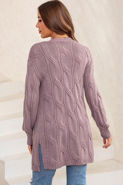 PREORDER Cable-Knit Dropped Shoulder Cardigan