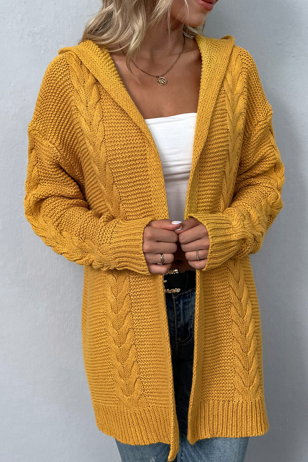 Mustard 2025 hooded cardigan