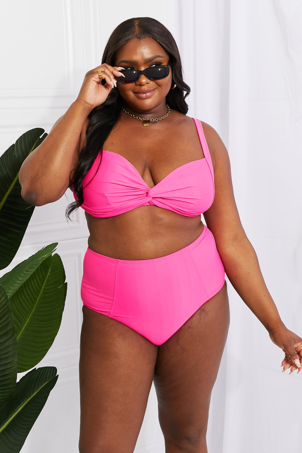 Plus size best sale neon pink swimsuit