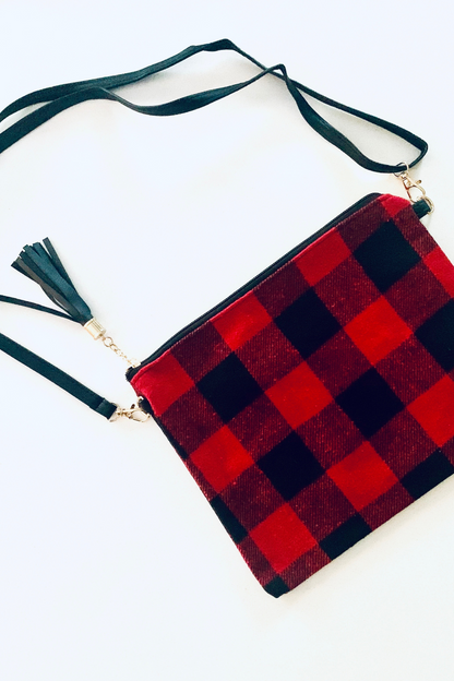 Hattie Buffalo Check Crossbody Clutch Bag