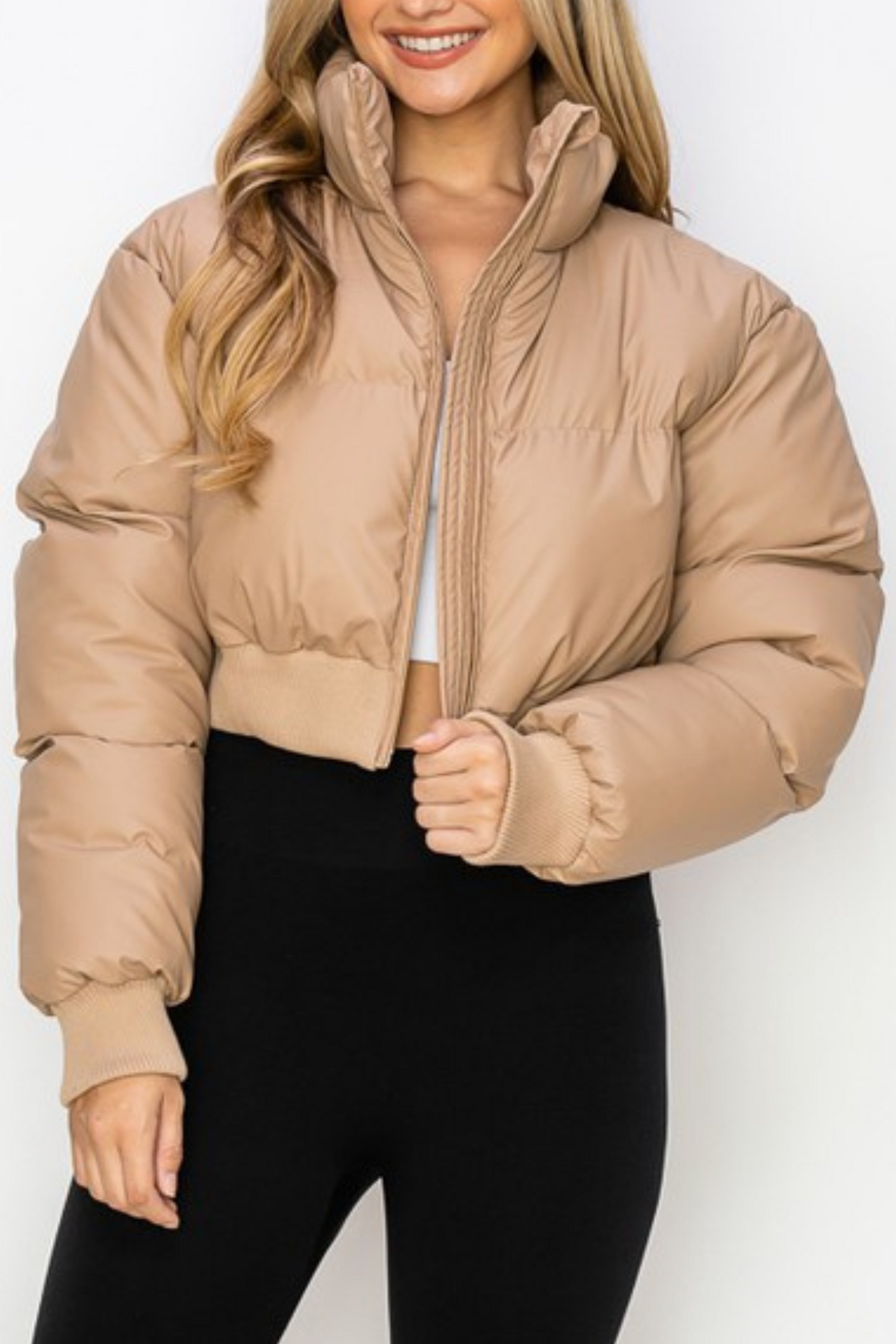 Cozy Cabin Vibes Cropped Puffer Jacket