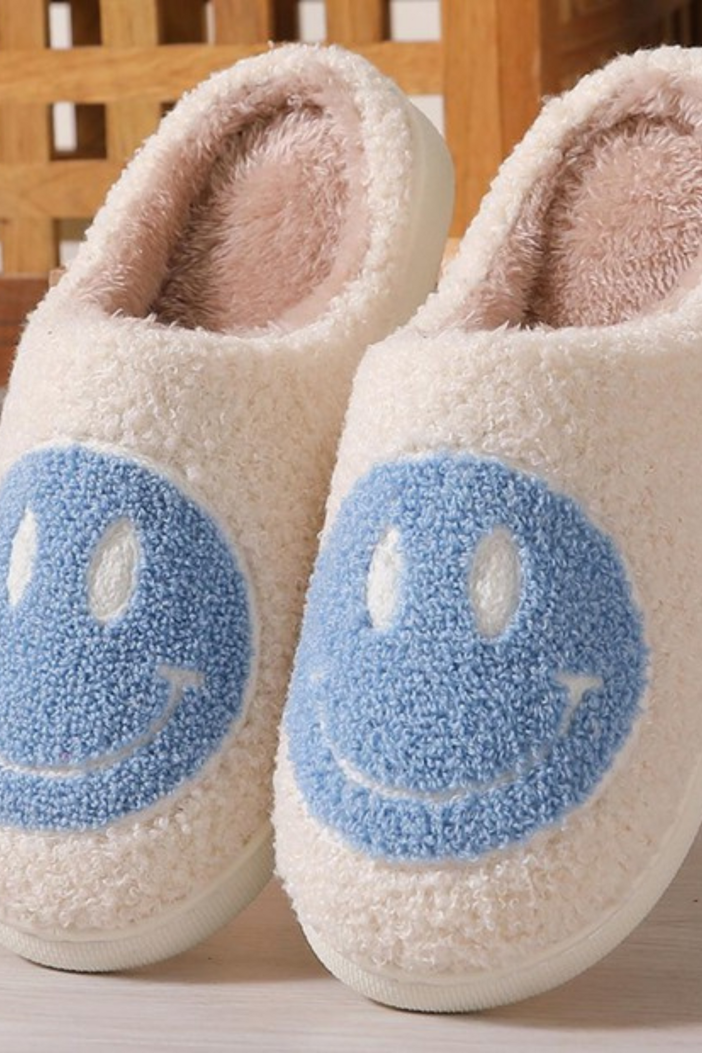 Smile All Day Plush Slippers- 1 Mint size Small left! FINAL SALE!