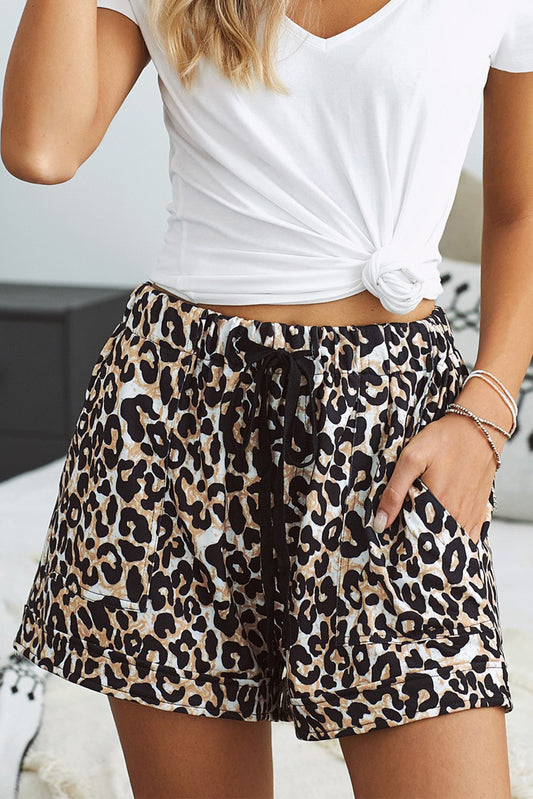 Leopard Shorts with Side Pockets