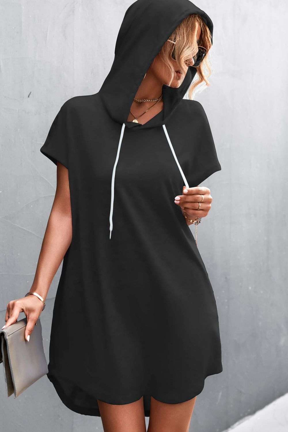 Two-Tone Hooded Dress