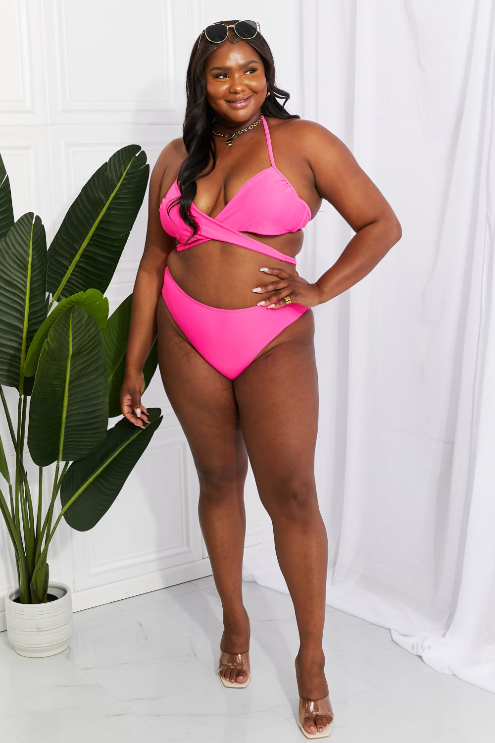 Pink bikini plus on sale size