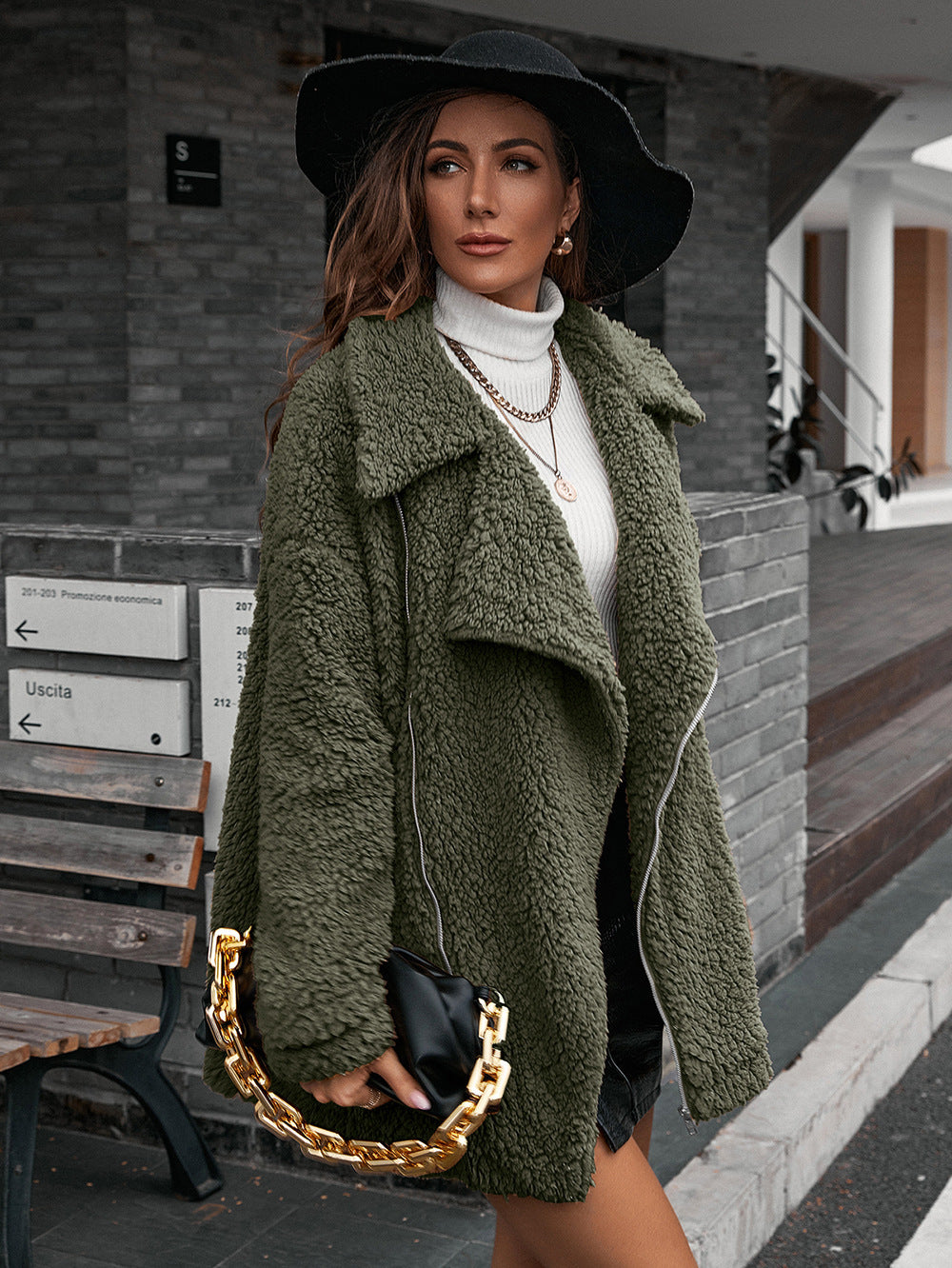 Green hot sale teddy jacket