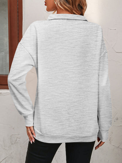 PREORDER Zip-Up Dropped Shoulder Sweatshirt