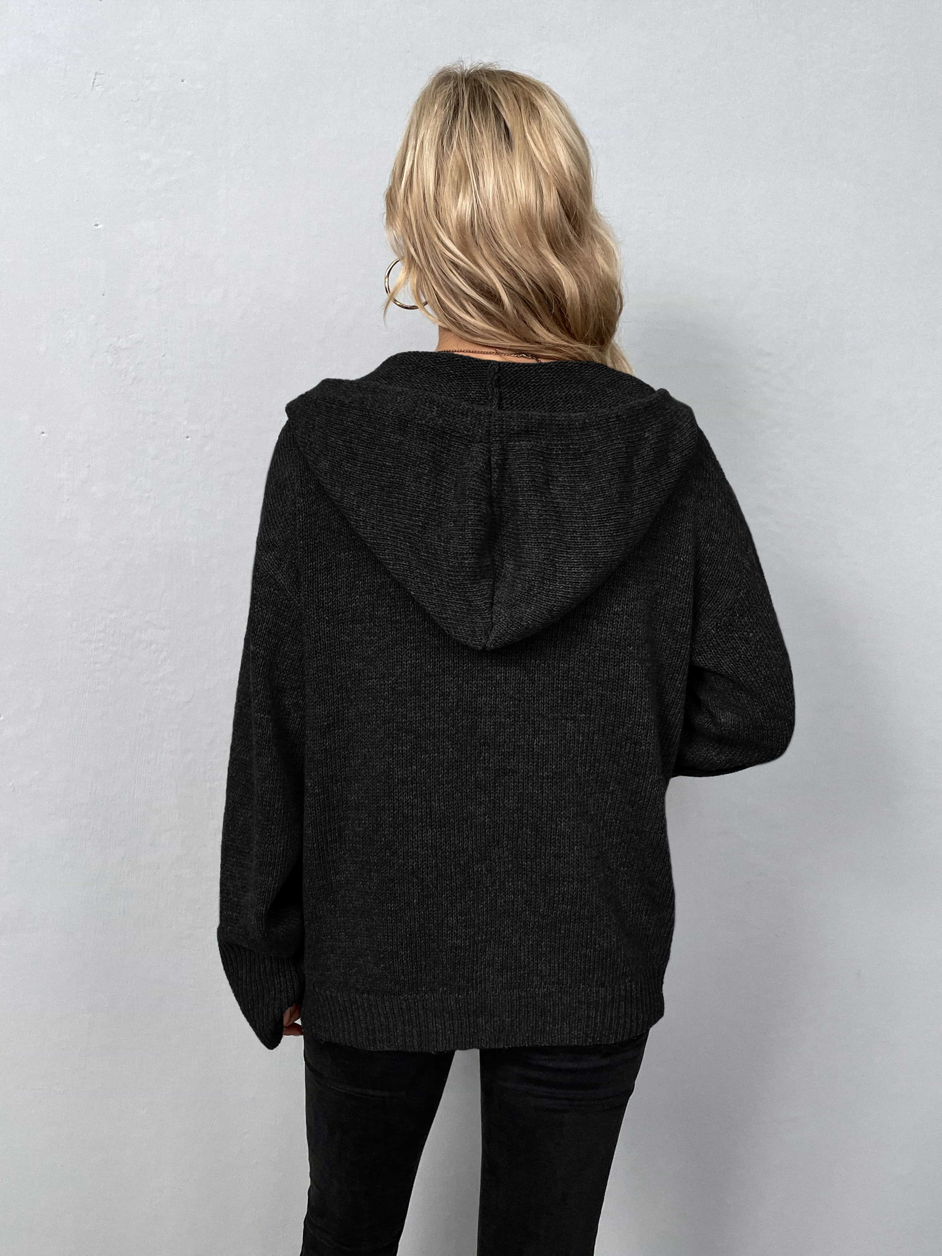 Long sleeve hooded sales sweater