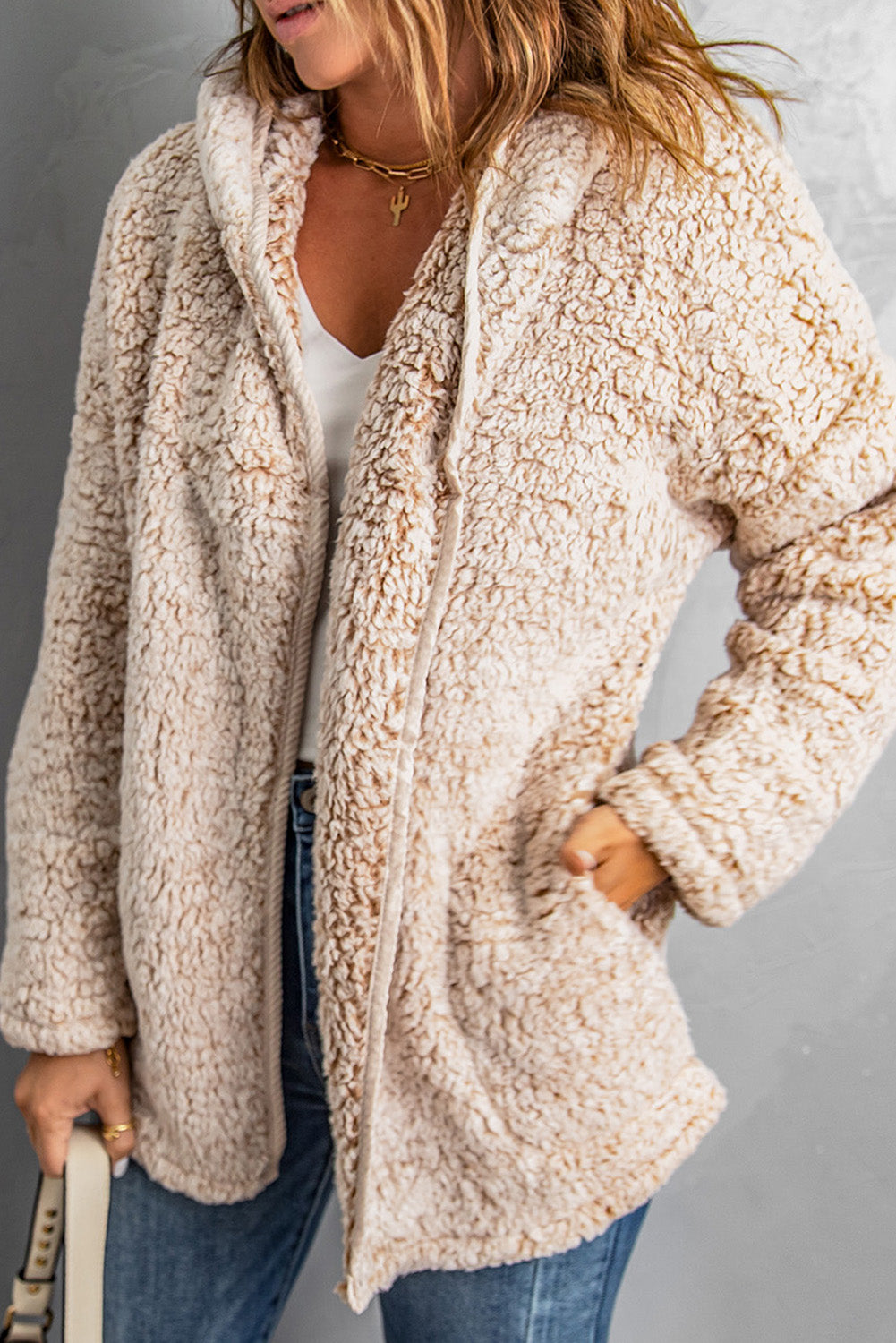 Hooded teddy coat online womens