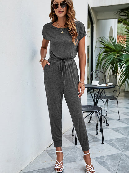 Short Sleeve Jogger Jumpsuit