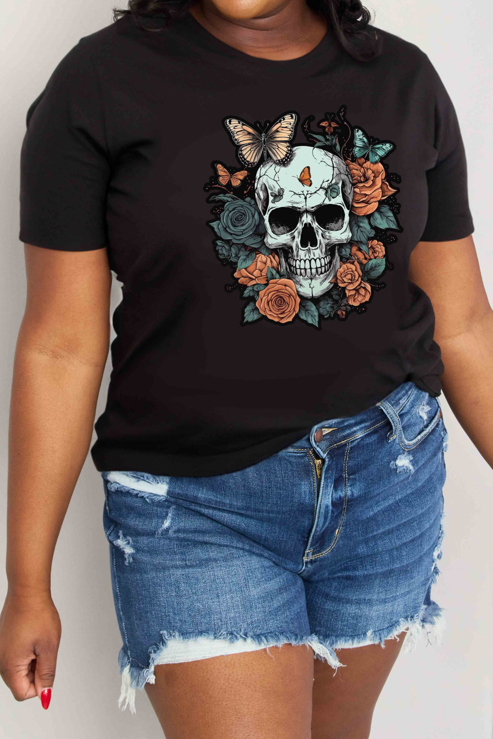 Simply Love Simply Love Skull Graphic Cotton T-Shirt