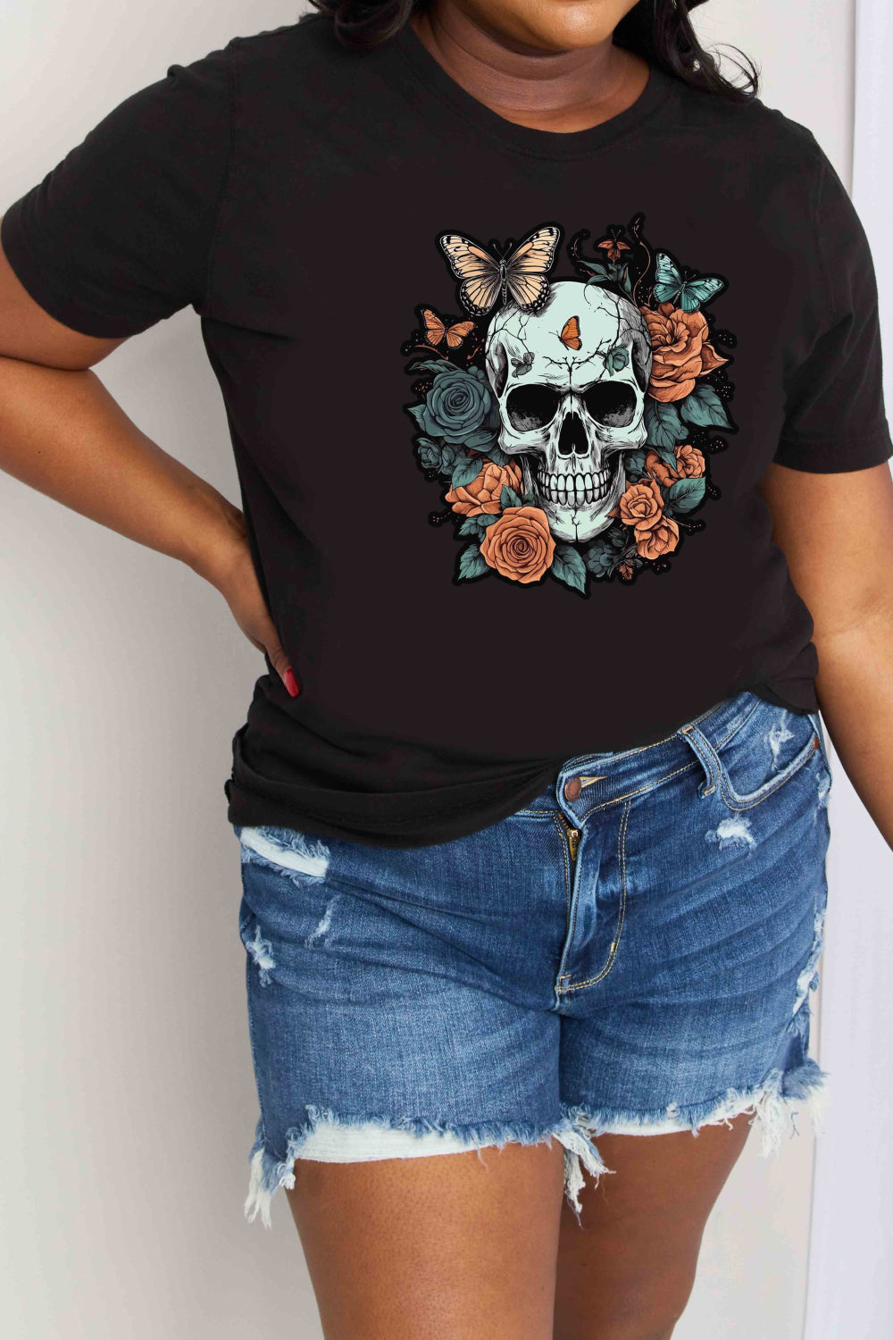 Simply Love Simply Love Skull Graphic Cotton T-Shirt