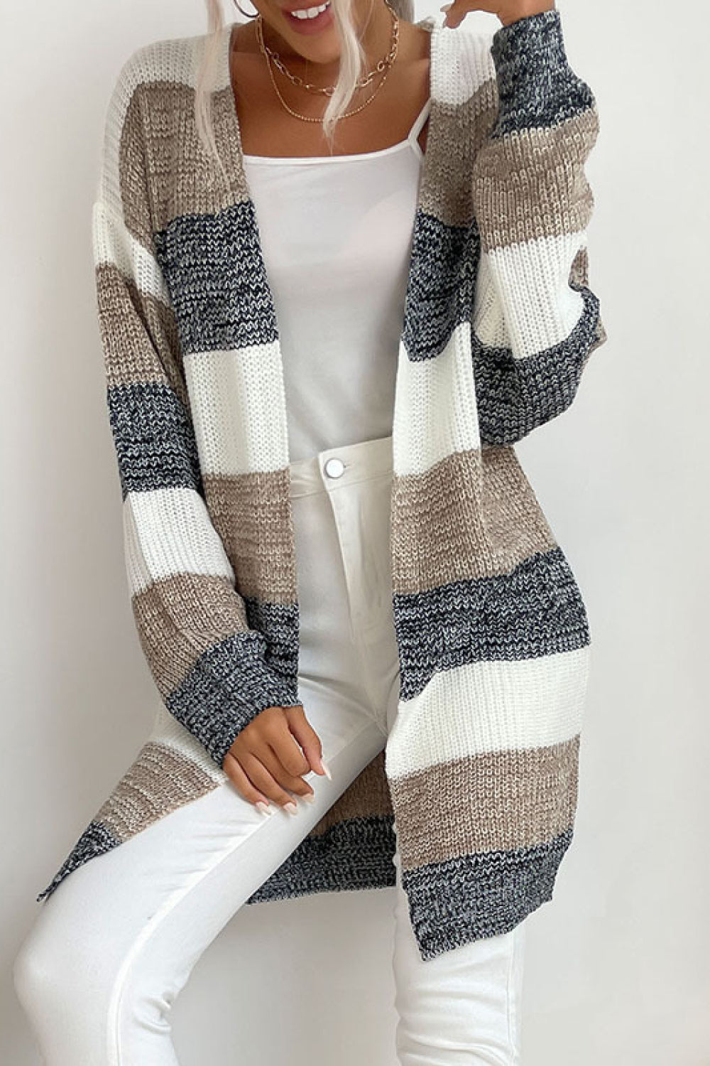 Striped Long Sleeve Duster Cardigan The Nest On Main