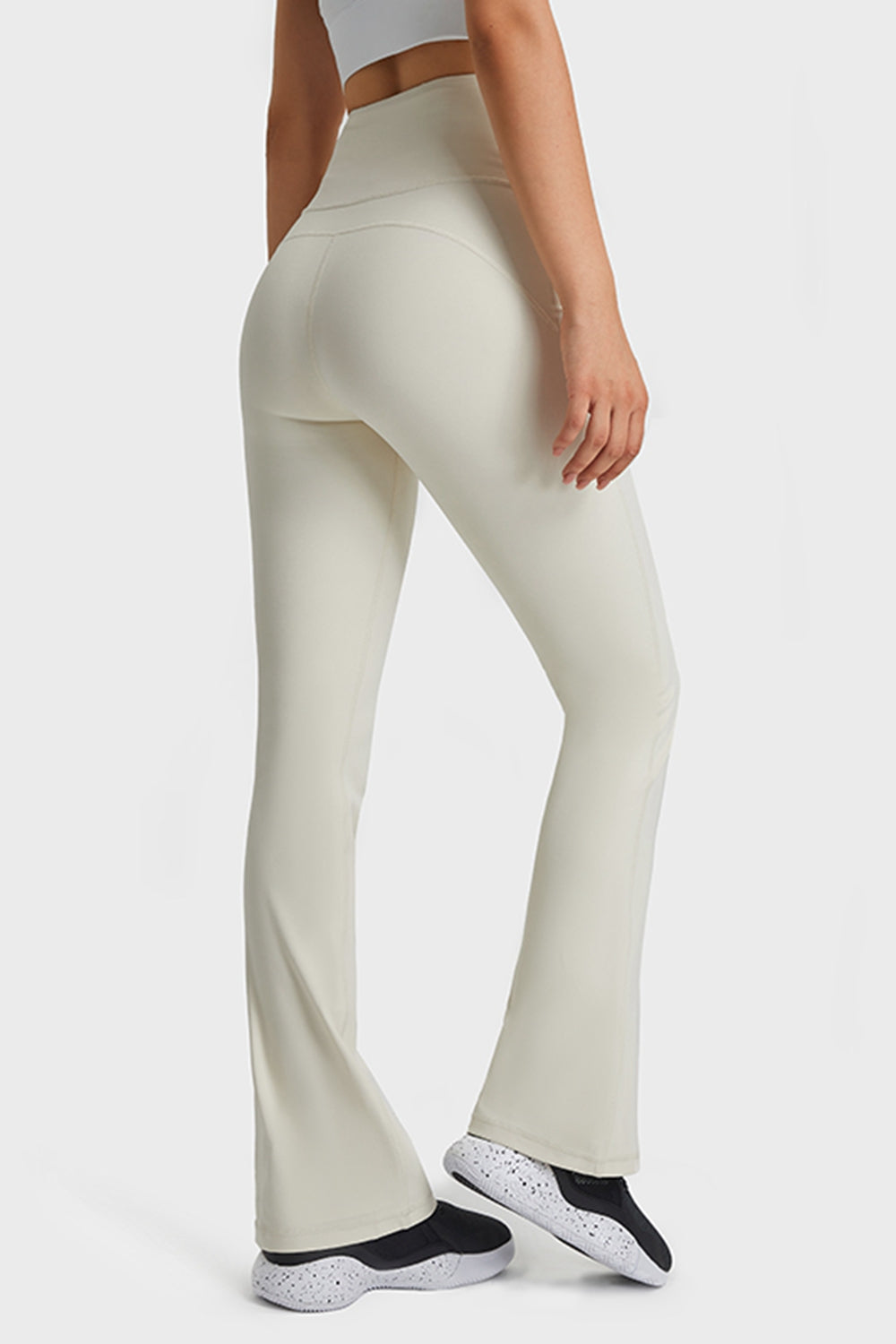 White flare shop yoga pants