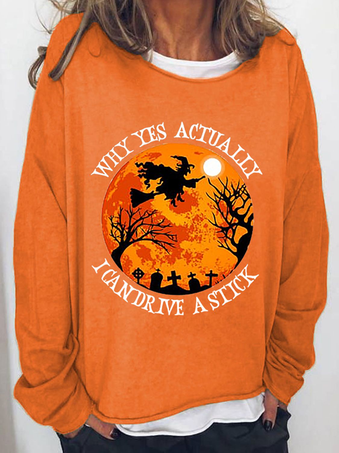 Witchy Graphic Round Neck Sweatshirt