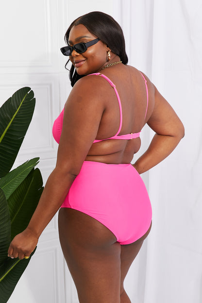 Take A Dip Twist High-Rise Swimsuit Bikini in Pink