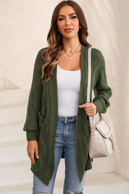 PREORDER Cable-Knit Dropped Shoulder Cardigan