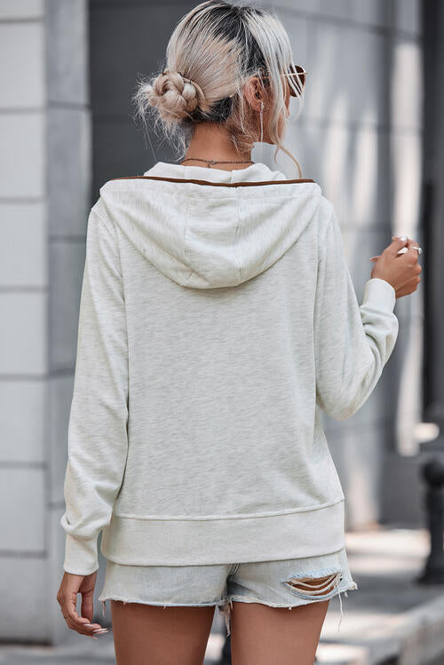 White half clearance sleeve hoodie