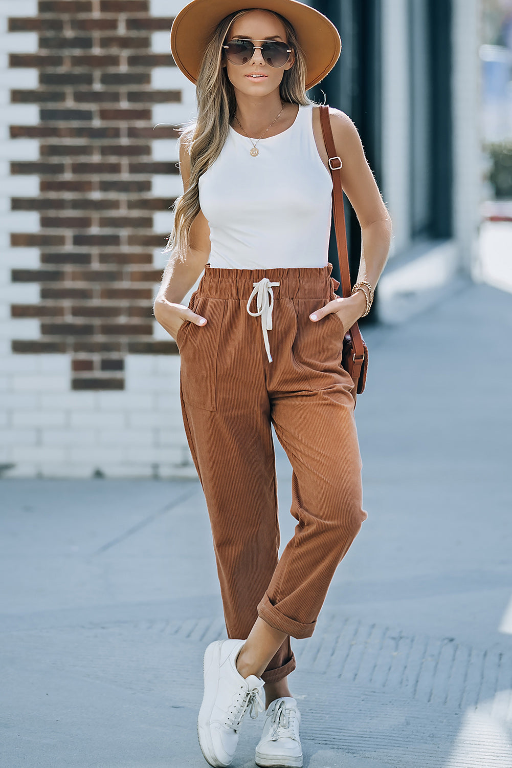 Tara Corduroy Pants with Pockets- only Brown size XL left! FINAL SALE!