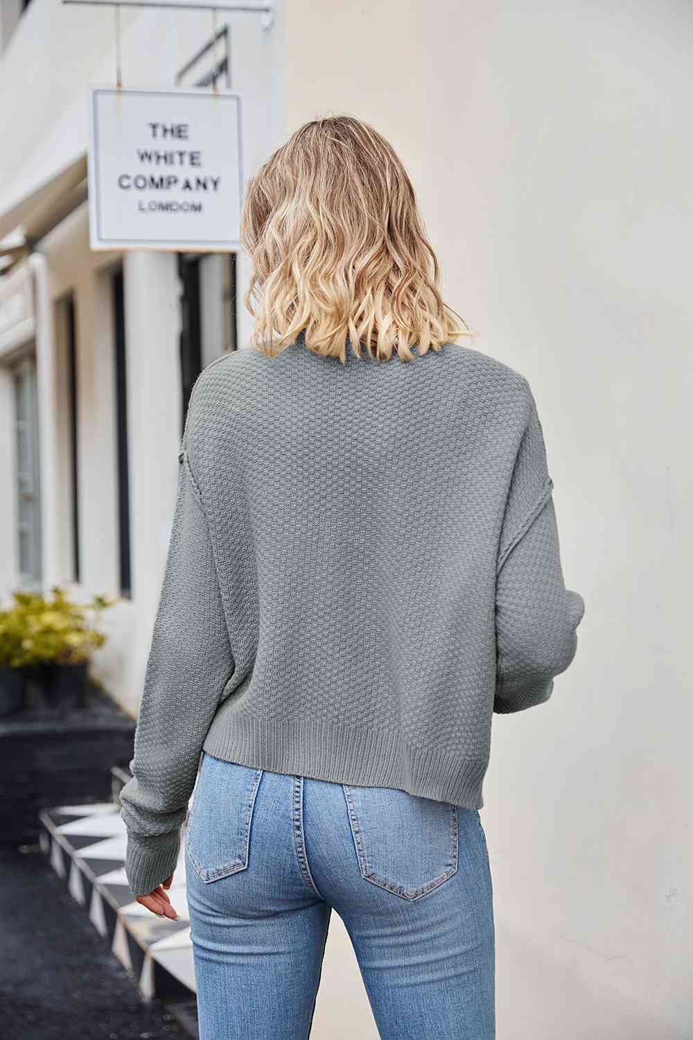 White company cheap grey cardigan