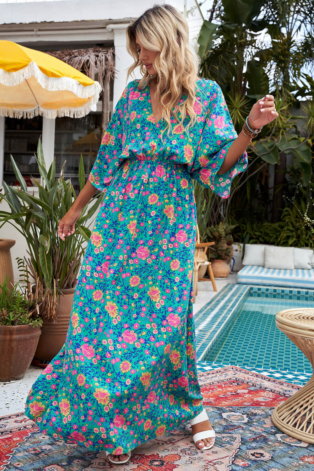 Three quarter maxi outlet dress