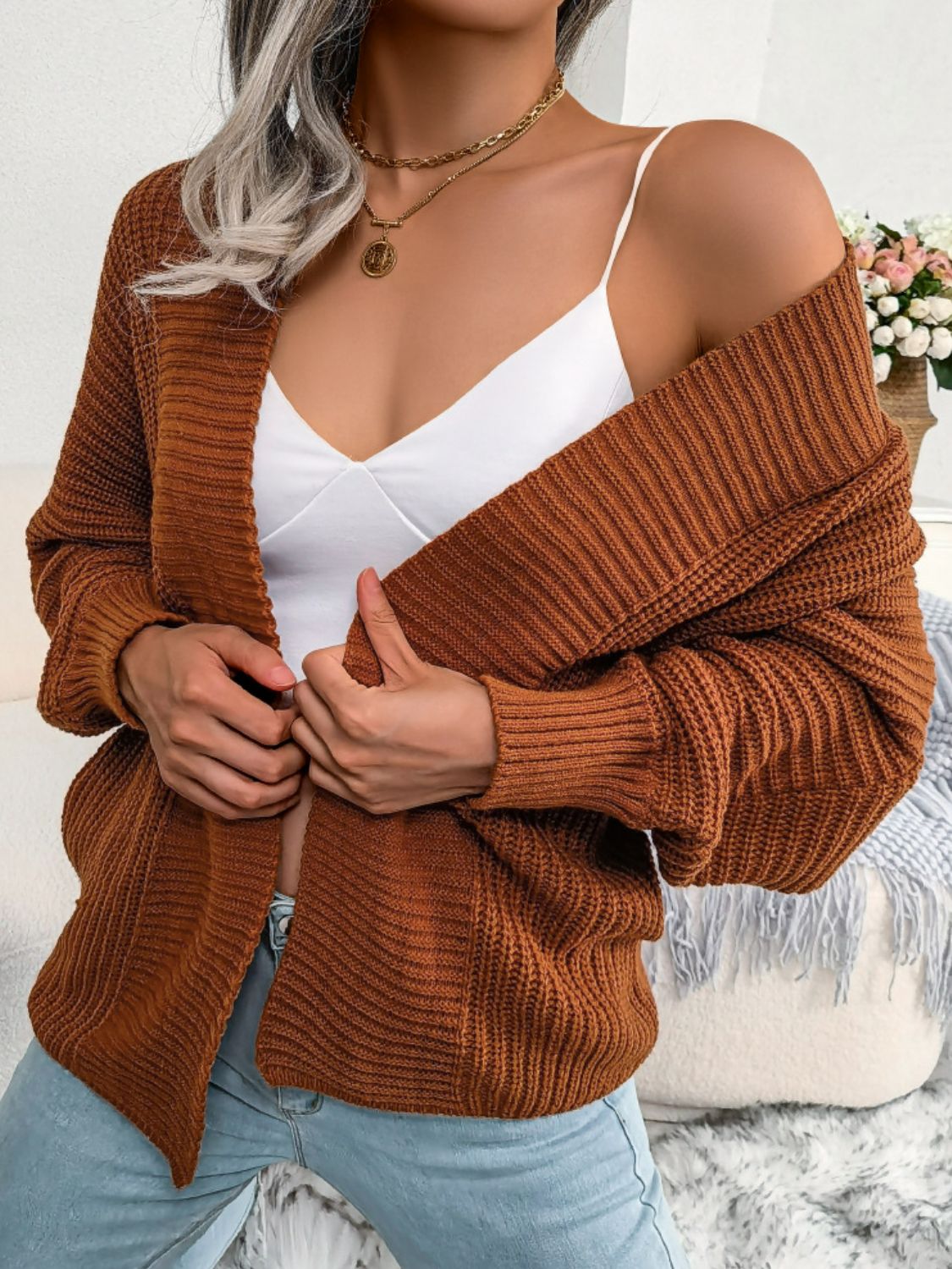 Dolman sleeve hotsell cardigan sweater