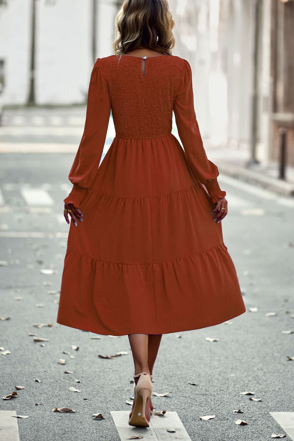 Tiered dress hotsell long sleeve