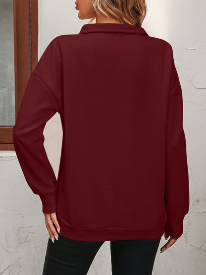 PREORDER Zip-Up Dropped Shoulder Sweatshirt