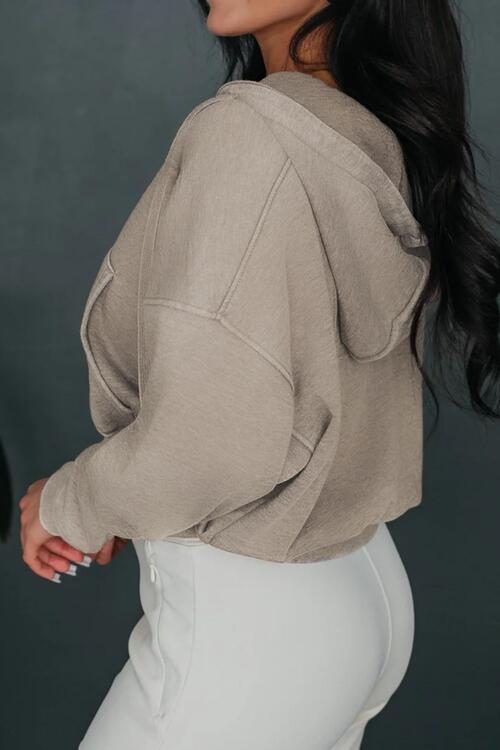 Drawstring cropped online sweatshirt