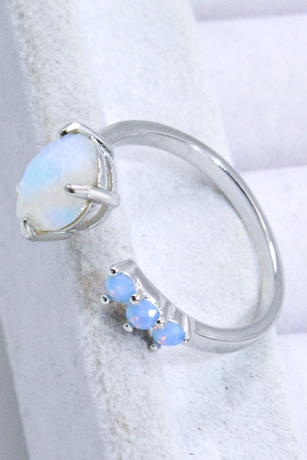 18K Rose Gold-Plated Moonstone Open Ring