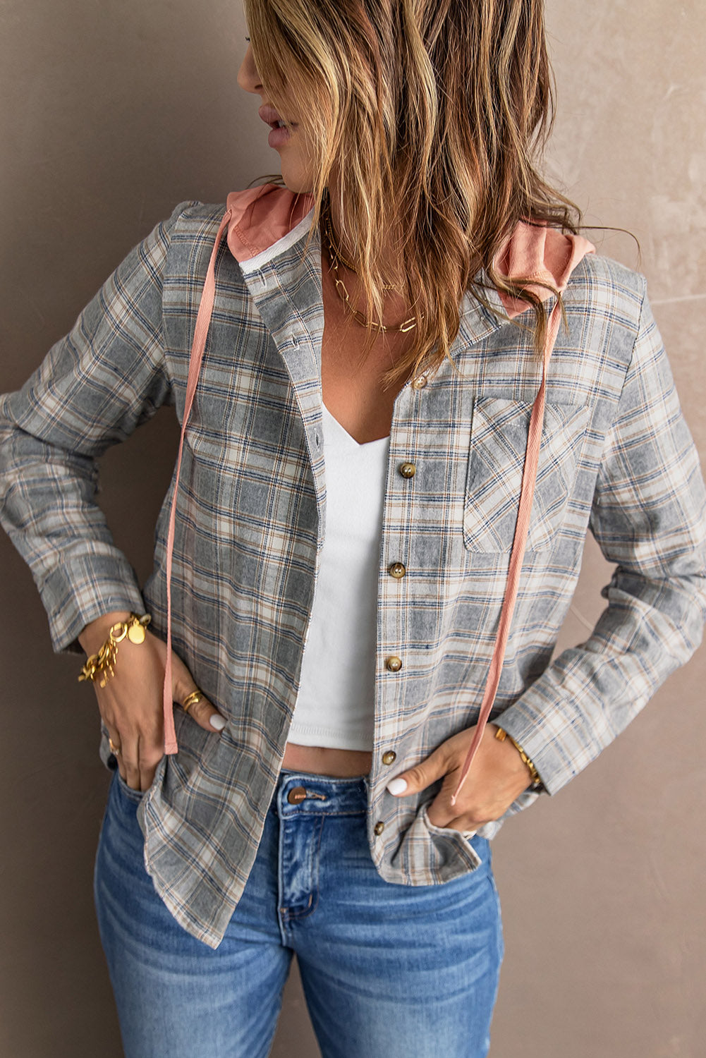 Plaid Hooded Shirt Jacket The Nest On Main