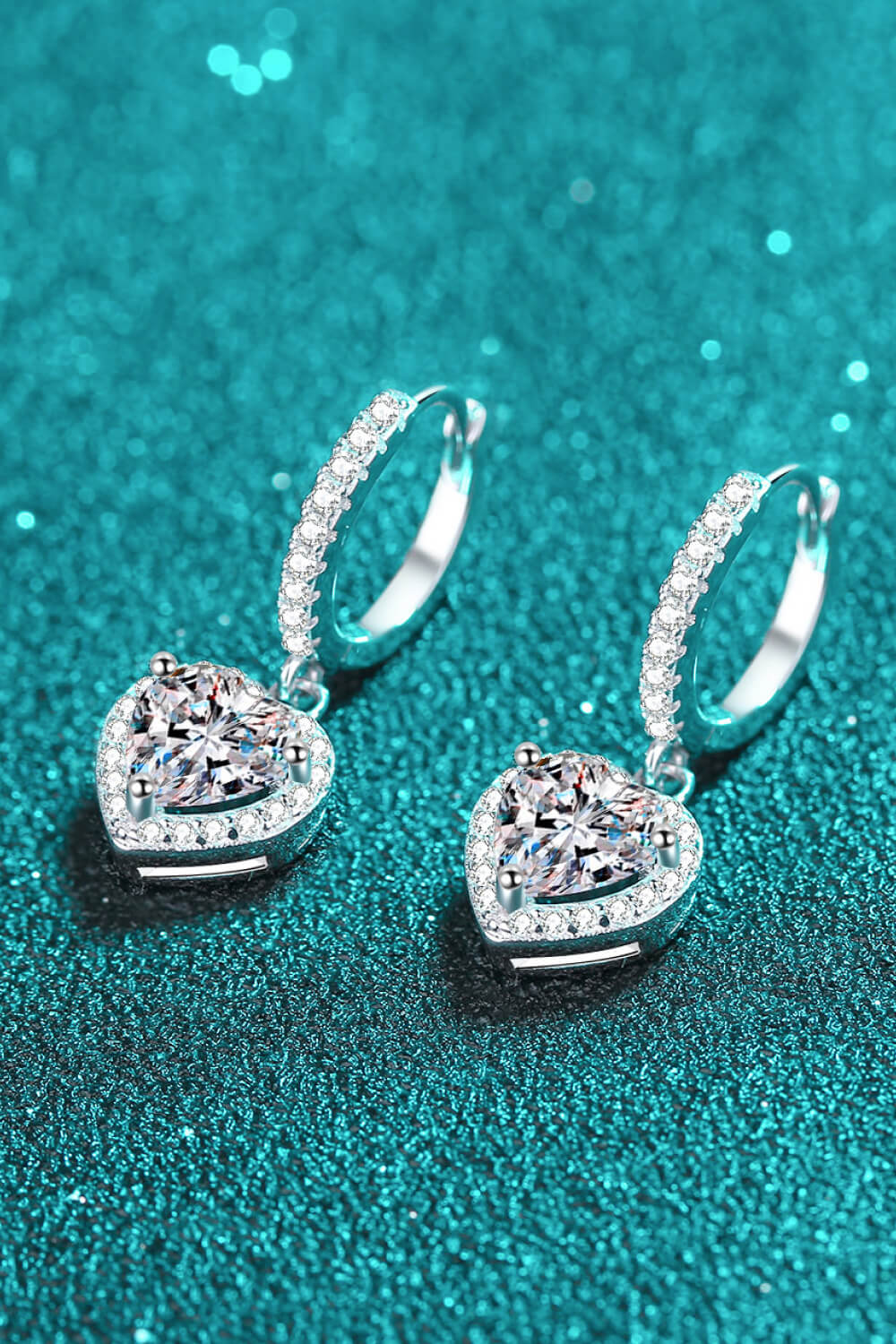 Heart shaped online hanging earrings